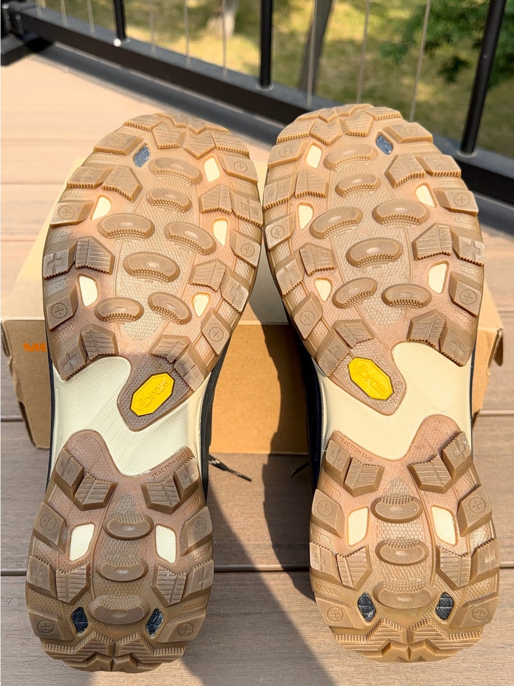 Merrell Men's Black and Tan Trail Runner Hiking Shoes - Picture 9 of 10